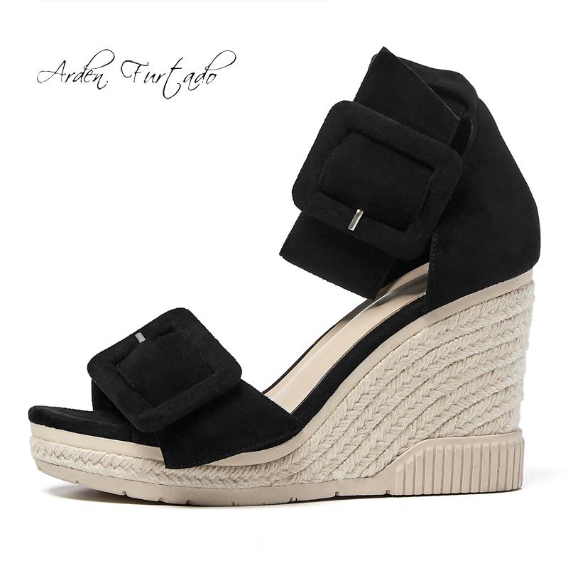 Arden Furtado Fashion Women's Shoes Open Toe Wedges Heels Buckle Strap Cover Straw Genuine Suede Platform Sandals, Black
Arden Furtado Fashion Women's Shoes Open Toe Wedges Heels Buckle Strap Cover Straw Genuine Suede Platform Sandals, Black