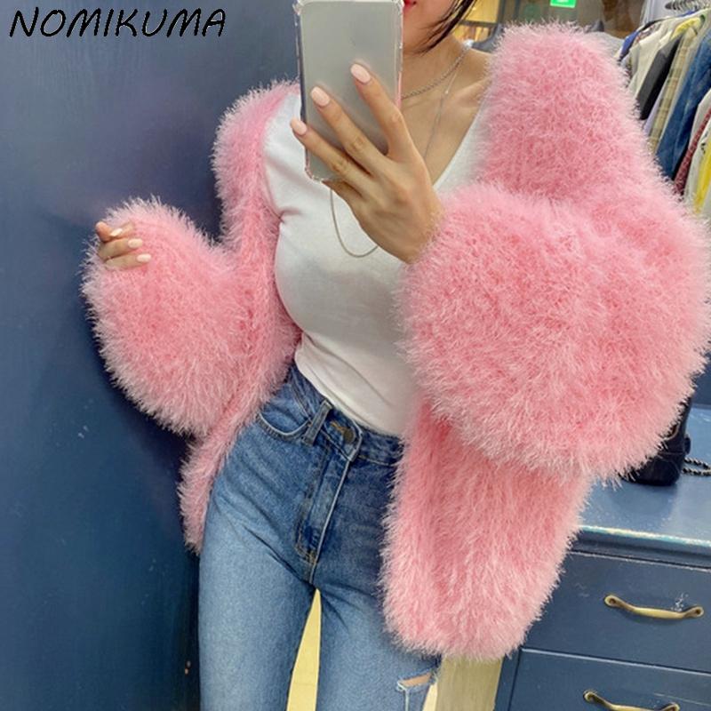 Women's Knits & Tees Nomikuma Autumn Winter Mohair Cardigan Women Long Sleeve V-neck Sweater Coat 2021 Korean Fashion Knitwear Open Stitch 6, Pink
Women's Knits & Tees Nomikuma Autumn Winter Mohair Cardigan Women Long Sleeve V-neck Sweater Coat 2021 Korean Fashion Knitwear Open Stitch 6, Pink