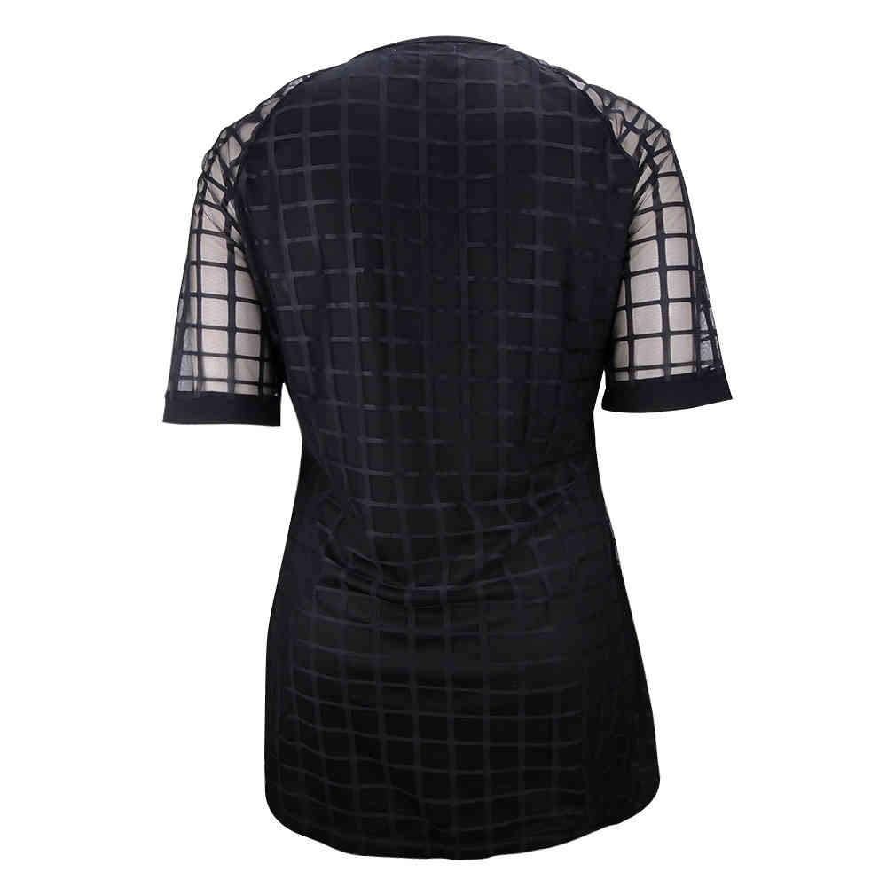 YTL Women Plus Size Dress Black Mesh Short Sleeve Shift Mini Dress Big Size Summer Vintage Party Dresses 4XL 5XL 6XL 7XL H084 210409