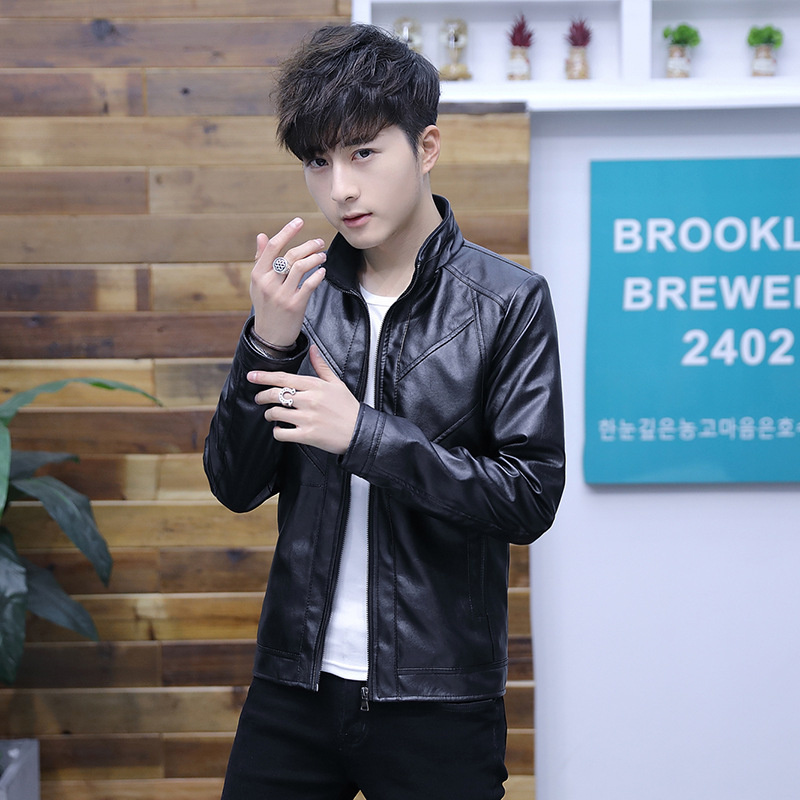 Spring Autumn Clothes Men's PU Leather Jacket Thin Korean Casual Coat Stand Collar Slim Fit Cool Ins Tide Streetwear 9D0301, Black
Spring Autumn Clothes Men's PU Leather Jacket Thin Korean Casual Coat Stand Collar Slim Fit Cool Ins Tide Streetwear 9D0301, Black