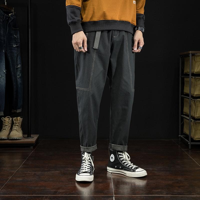 Men's Fall/Winter 2021 Trousers Fashion Bunch Of Foot Sweatpants Loose Harlan Stretch Straight Leg Pants
