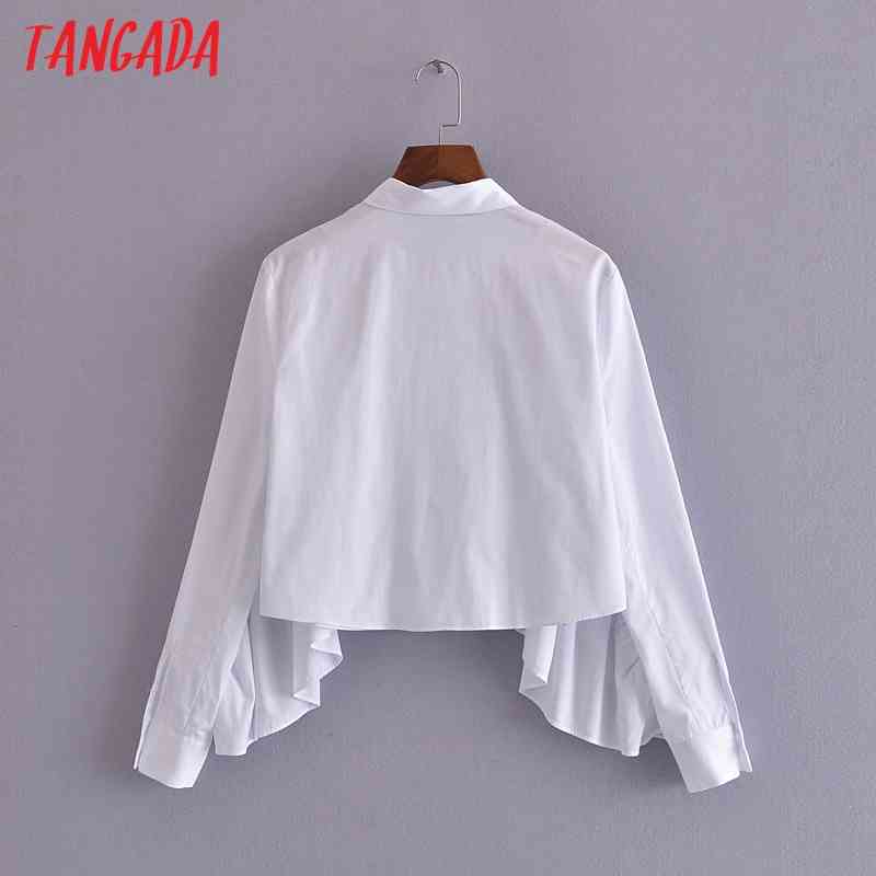 Women Retro White Ruffles Romantic Blouse Long Sleeve Chic Female Shirt Tops 3H187 210416