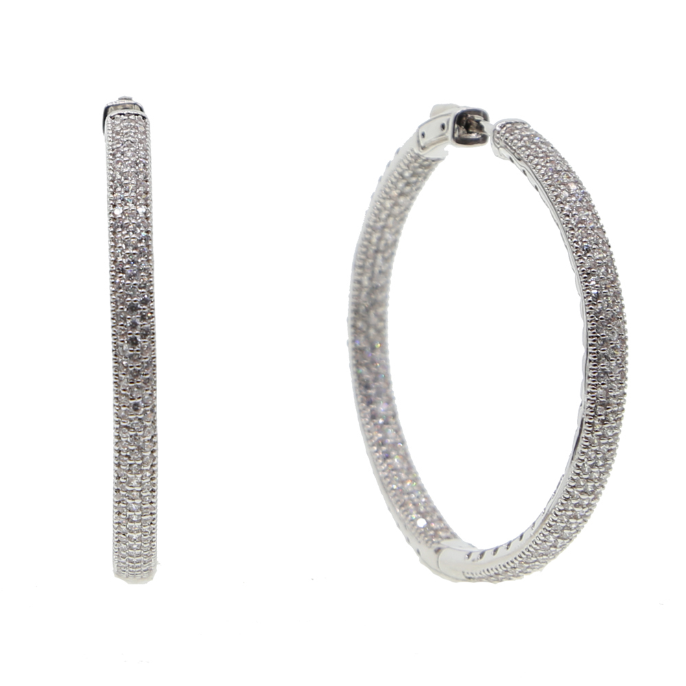 circle 25mm 50mm full cubic zirconia cz hoop earring Classic 2019fashion clasp dainty gorgeous Huggie CZ hoop jewelry for women LJ200909