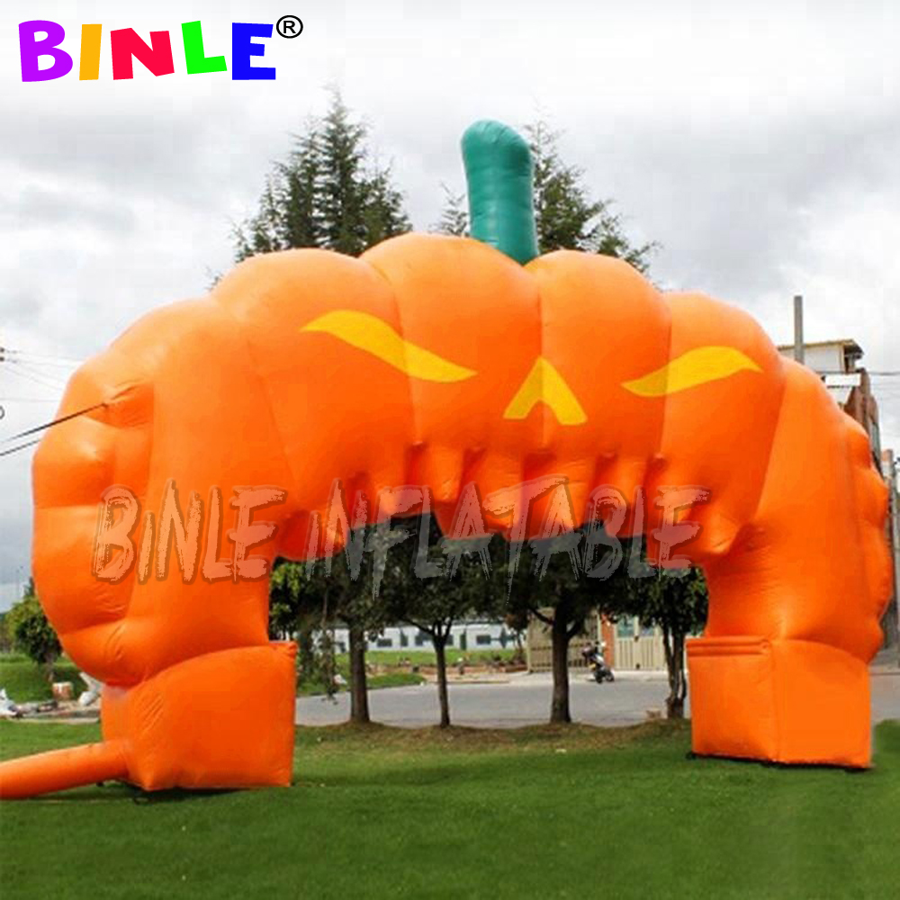 Giant inflatable pumpkin archway halloween arch welcome gate for event decoration