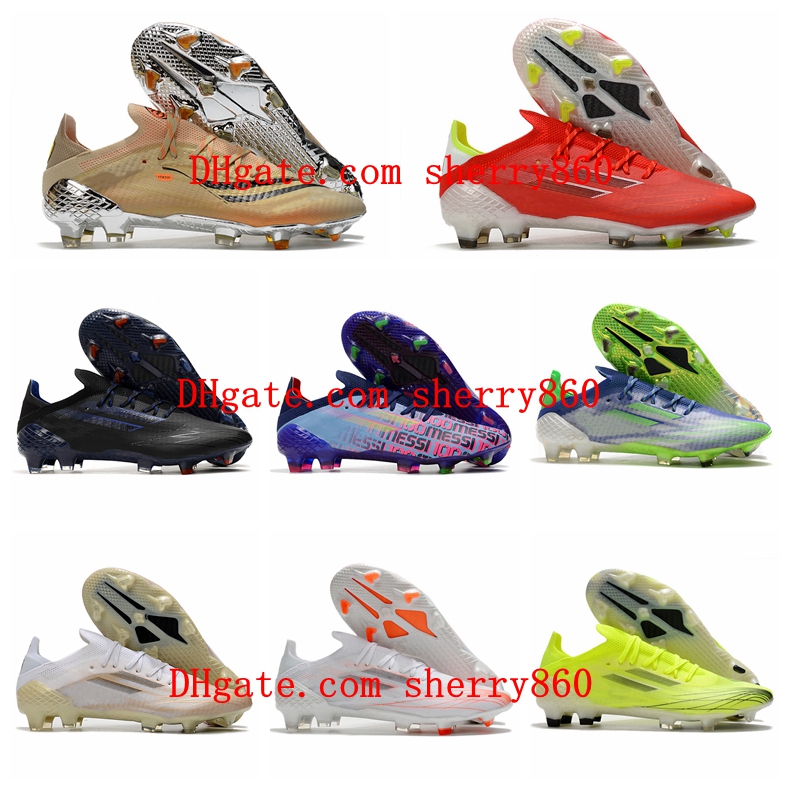 Mens Soccer Shoes X SPEEDFLOW.1 FG Leather Cleats Football Boots Size US6.5-11