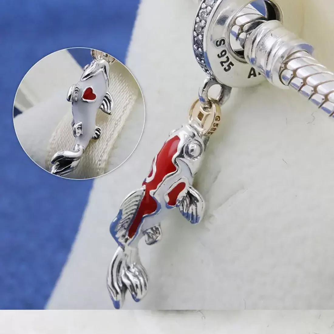 Designer Jewelry 925 Silver Bracelet Charm Bead fit Pandora Good Fortune Carp Clear CZ & Mixed Enamel Slide Bracelets Beads European Style C, Black
Designer Jewelry 925 Silver Bracelet Charm Bead fit Pandora Good Fortune Carp Clear CZ & Mixed Enamel Slide Bracelets Beads European Style C, Black