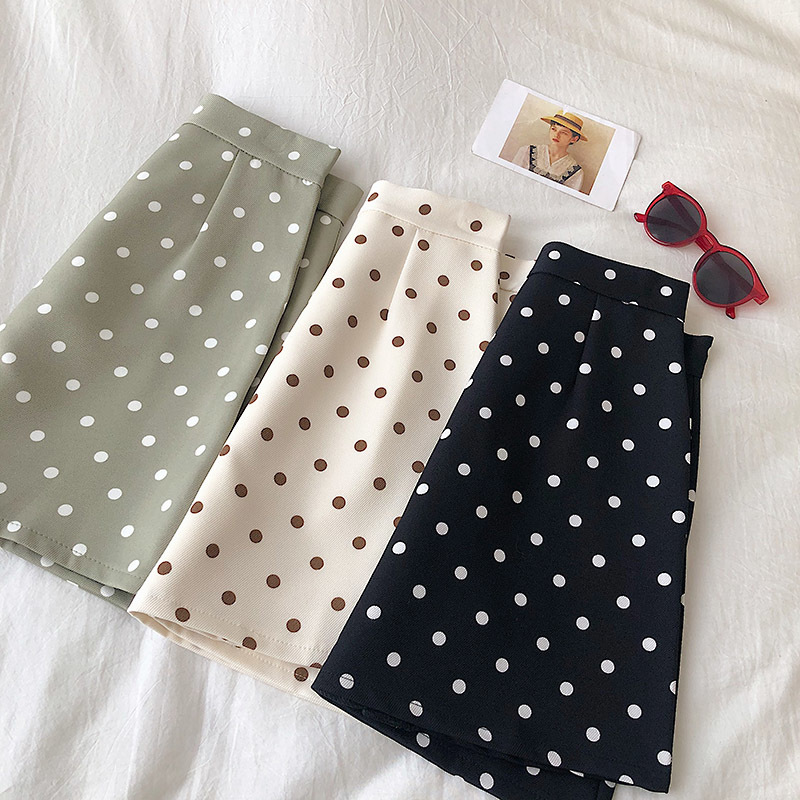 Women Polka Dot Mini Skirts Spring A-line Wide Leg Casual Sexy Bodycon Preppy 210518, Green 
Women Polka Dot Mini Skirts Spring A-line Wide Leg Casual Sexy Bodycon Preppy 210518, Green