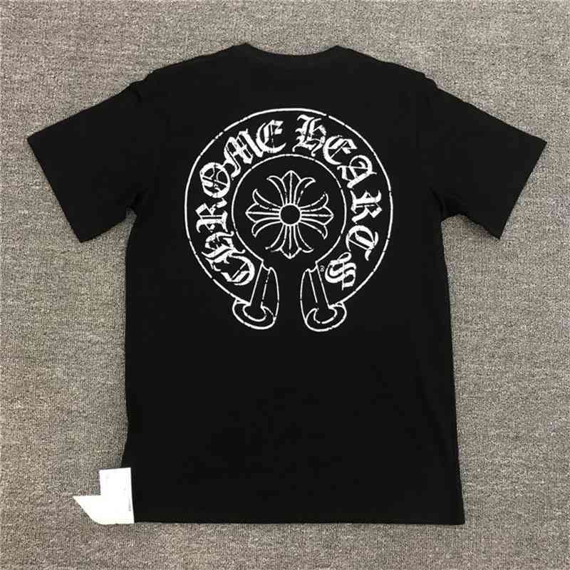 Hearts Trendy Chrome Crosin Classic Horseshoe Cross Print Loose Short Sleeve T-shirt, White;black 
Hearts Trendy Chrome Crosin Classic Horseshoe Cross Print Loose Short Sleeve T-shirt, White;black