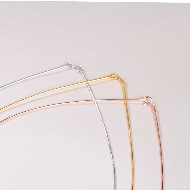 Genuine Real Pure Solid 925 Sterling Silver Necklace for Women Punk Rock Rose Gold Snake Chains Jewelry Female Necklaces 211015