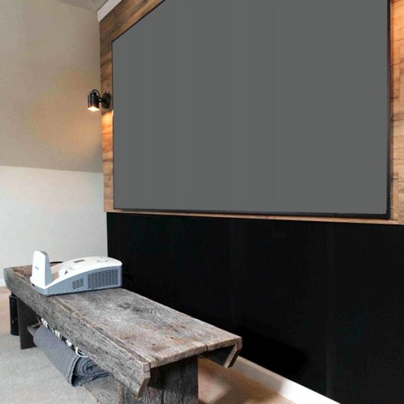 2022 HOT 4K 8K Laser TV Screen ALR Ambient Light Rejecting CLR PET Black Crystal Fixed Frame Projection Screen 60"- 120" for Ultra Short Thr