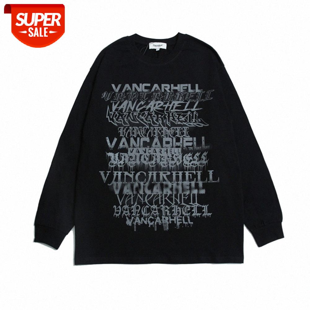 Street letter printing long-sleeved T-shirt men's dark line loose round neck pullover bottoming shirt #rk5N, White;black
Street letter printing long-sleeved T-shirt men's dark line loose round neck pullover bottoming shirt #rk5N, White;black