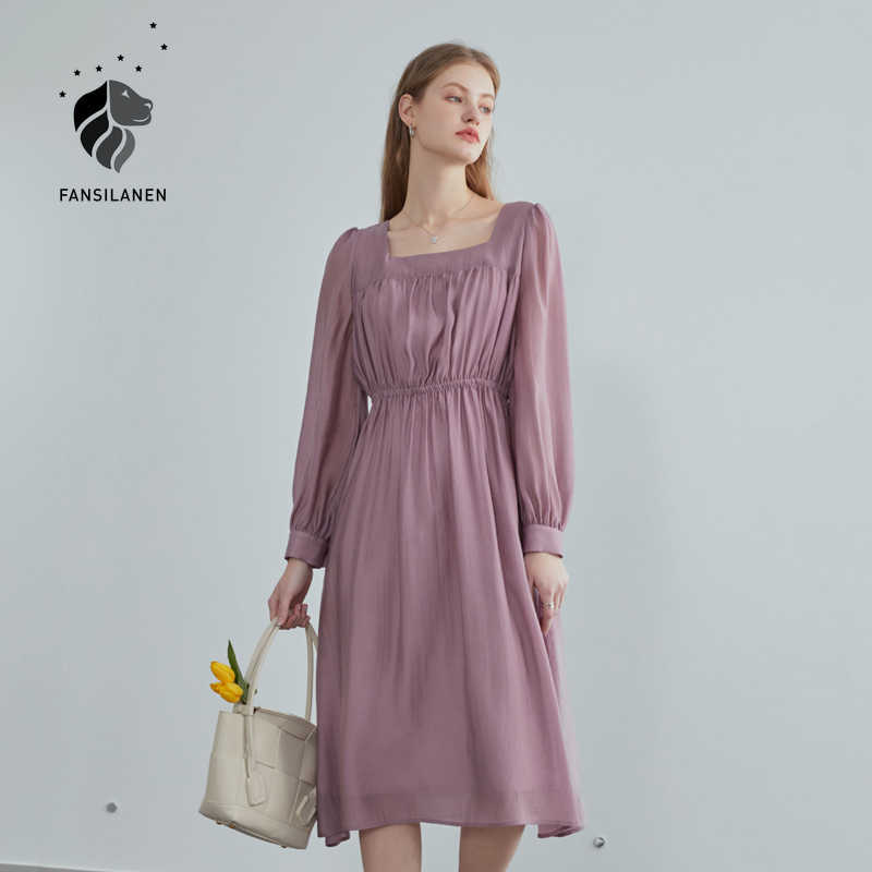 FANSILANEN Vintage pleated long white dress Women sleeve solid slim spring Female elegant summer beach es 210607
FANSILANEN Vintage pleated long white dress Women sleeve solid slim spring Female elegant summer beach es 210607