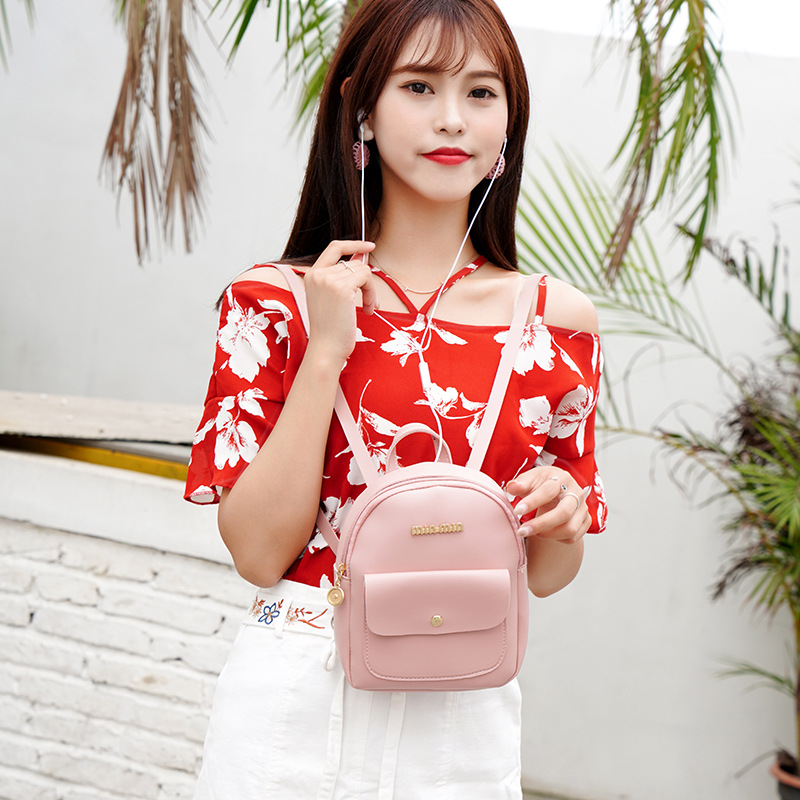 Mini Women PU Leather summer Portable large capacity small backpack