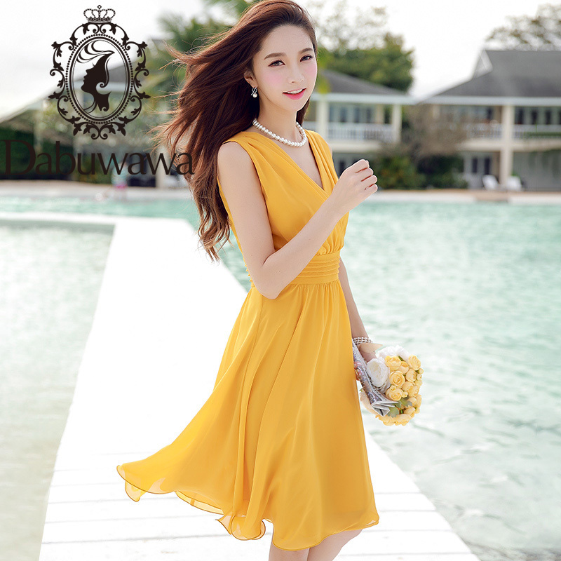 Dabuwawa Exclusive Yellow Chiffon Summer Beach Dress Women Sexy V-Neck Pleated Front Casual Dresses Ladies Vestidos DO1BDR055 210520
Dabuwawa Exclusive Yellow Chiffon Summer Beach Dress Women Sexy V-Neck Pleated Front Casual Dresses Ladies Vestidos DO1BDR055 210520
