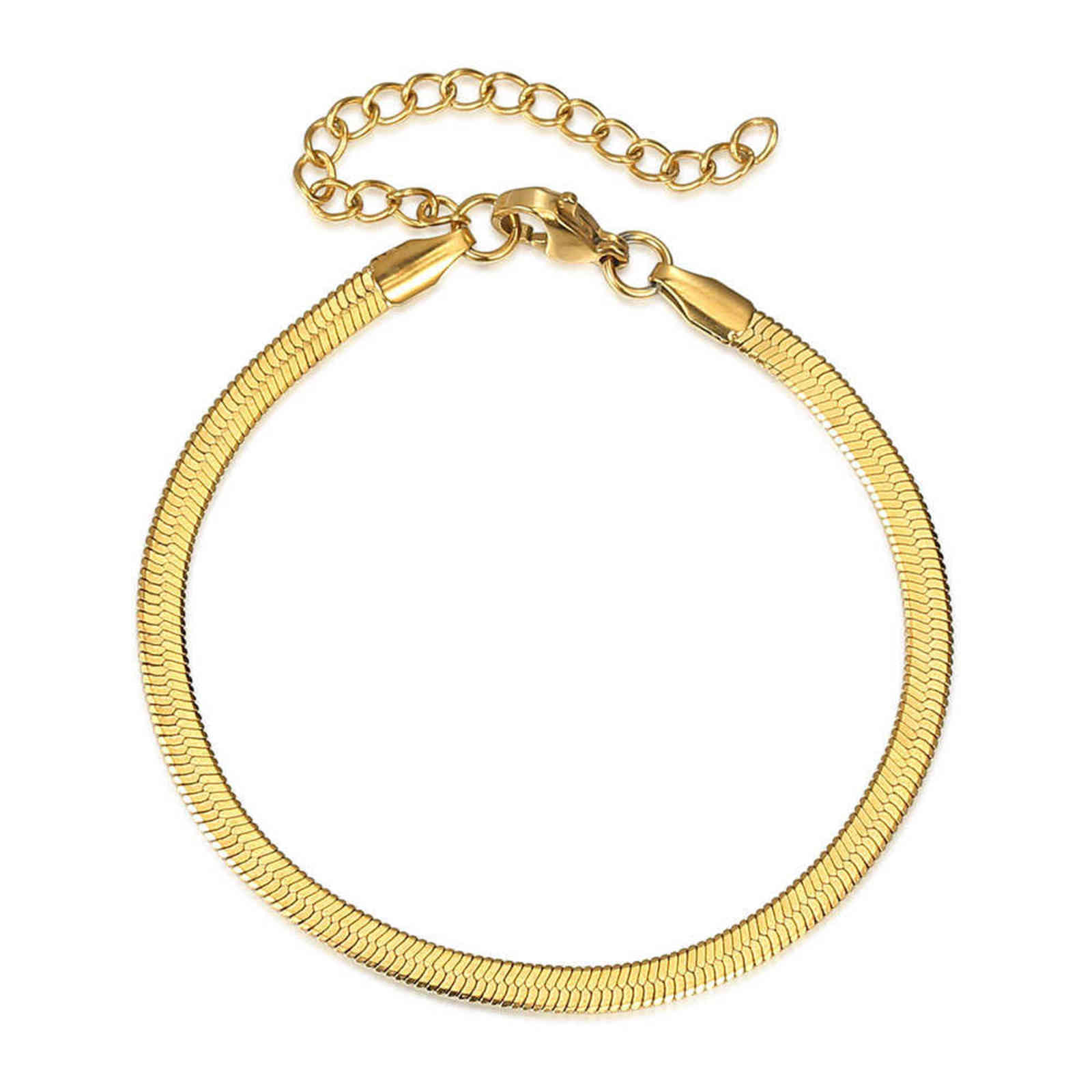 Trend Stainless Steel Flat Snake Link Bracelet for Women Girls Gold Silver Color Adjustable Herringbone Chain 3mm 4mm Db320
Trend Stainless Steel Flat Snake Link Bracelet for Women Girls Gold Silver Color Adjustable Herringbone Chain 3mm 4mm Db320