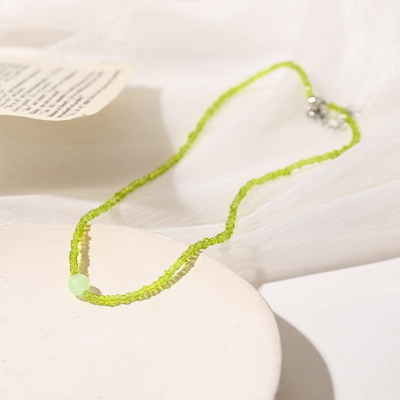 Chains Hand Made Bead Glass Choker Necklace Female Rice Short Neck Chain Fresh Vitality Girl Clavicle
Chains Hand Made Bead Glass Choker Necklace Female Rice Short Neck Chain Fresh Vitality Girl Clavicle