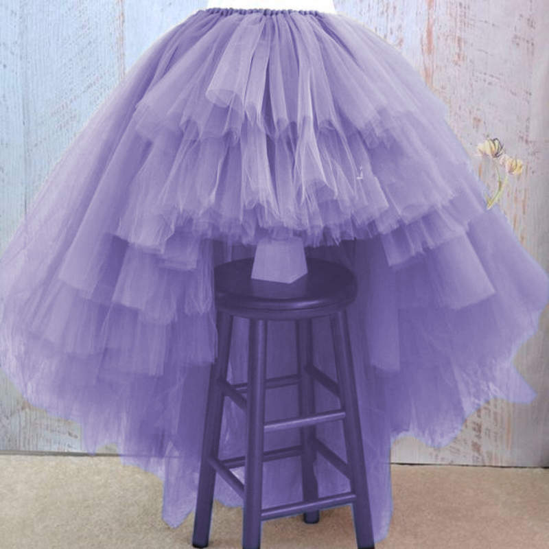 Asymmetrical High Low Tiered Puffy Tulle Skirts For Women Special ned Floor Length Long Women Skirt Tutu Custom Made 210412