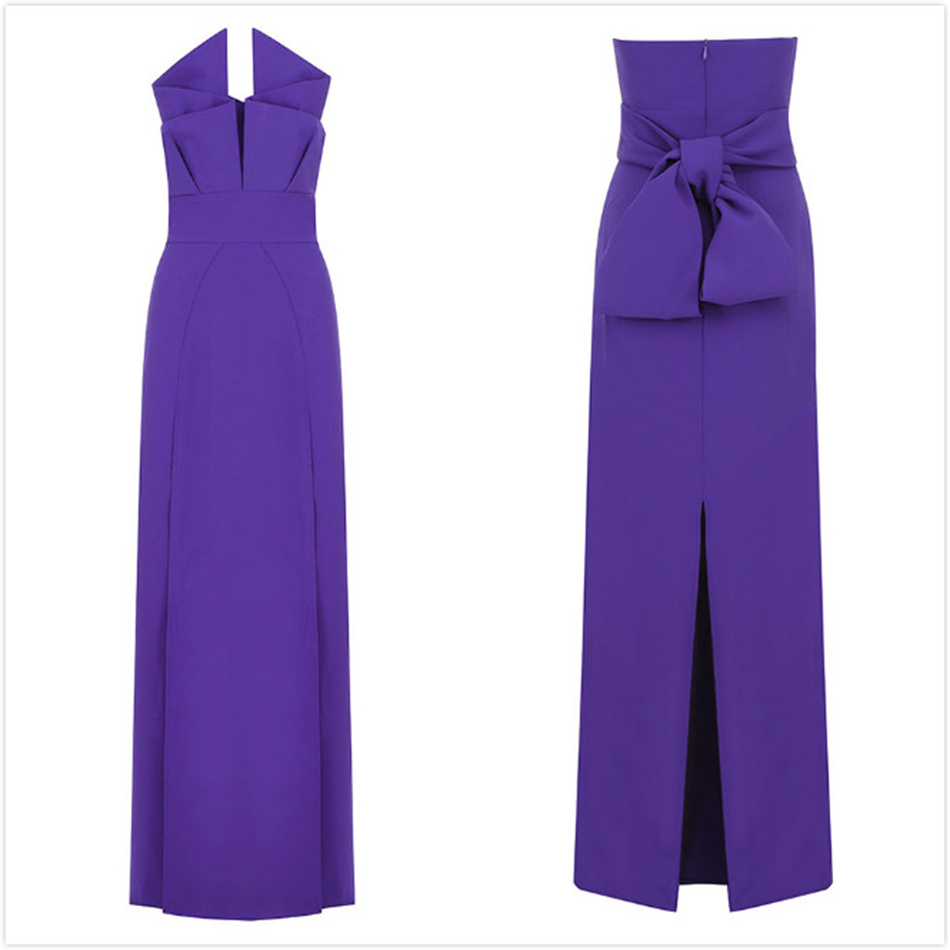 Free Women Runway Long Dress Sexy Strapless Sleeveless Backless Draped Slim Fit Split Club Party Vestido 210524