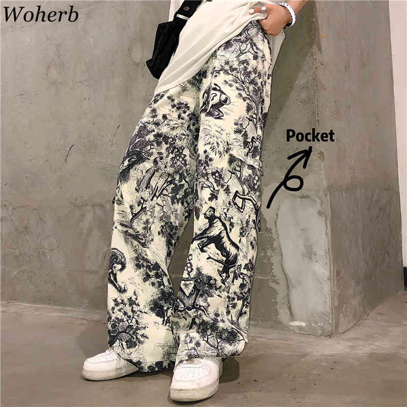 Vintage Printed Wide Leg Cargo Pants Female Fashion Casual Long Trousers Women and Man High Waist 22699 210519, Dark blue
Vintage Printed Wide Leg Cargo Pants Female Fashion Casual Long Trousers Women and Man High Waist 22699 210519, Dark blue