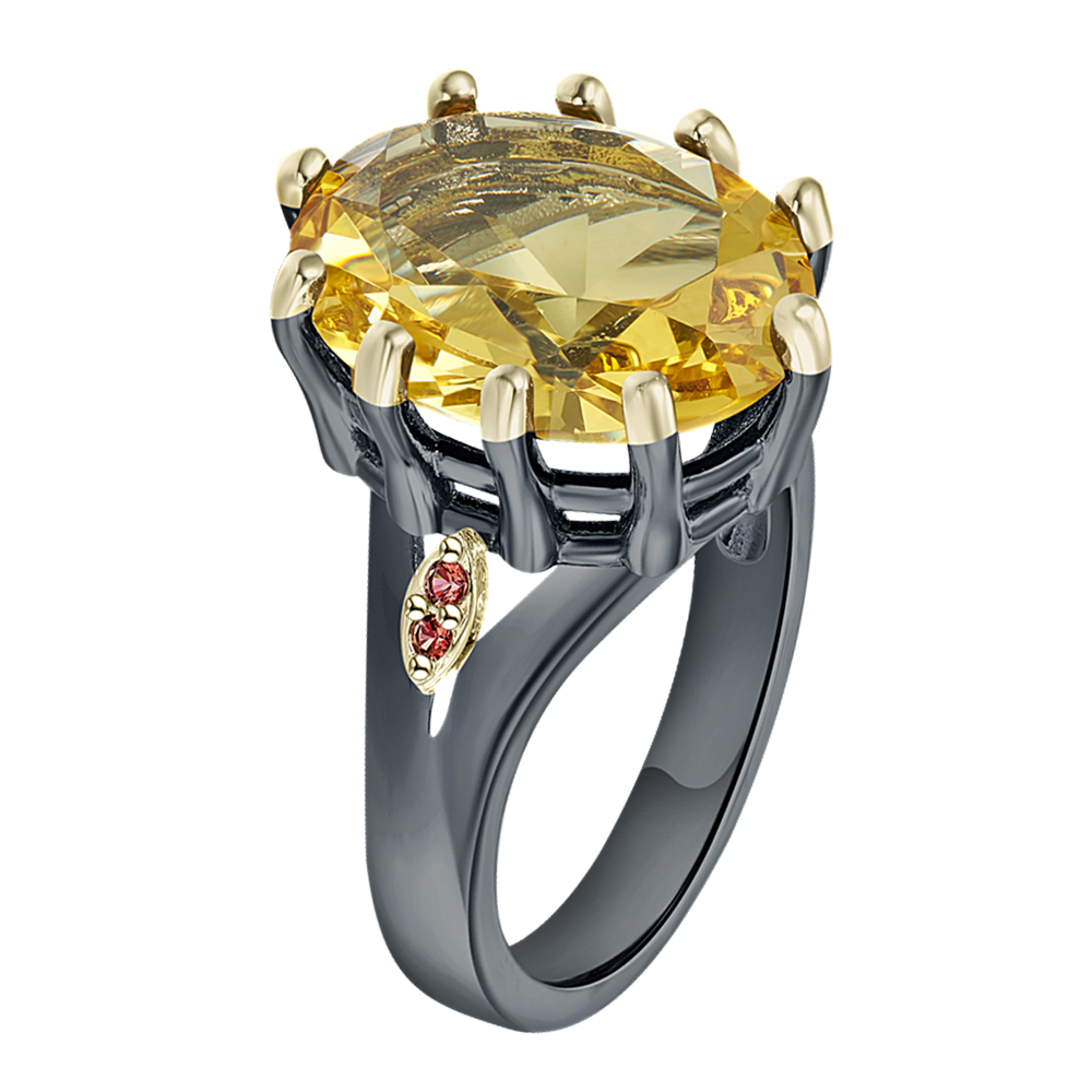 Christmas Gift Big Oval Golden Zircon Ring Cool Black 2 Tone Jewellery Luxury Large Stone Jewelry For Women
Christmas Gift Big Oval Golden Zircon Ring Cool Black 2 Tone Jewellery Luxury Large Stone Jewelry For Women