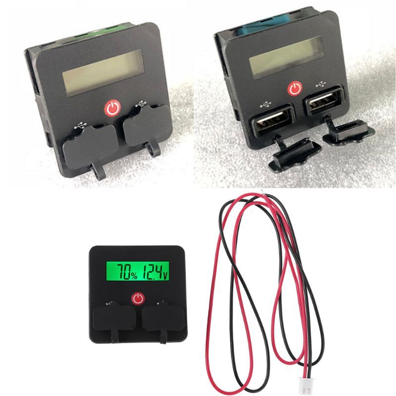 Universal 12V 24V Battery Capacity Indicator Waterproof Module with USB & Switch 83XA