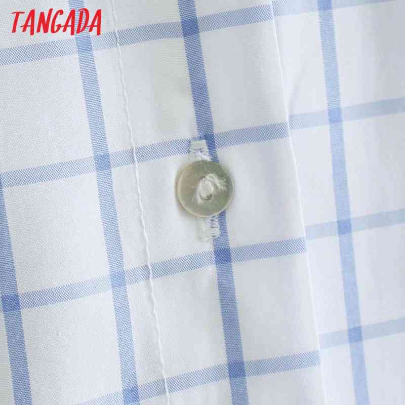 Women Oversized Plaid Print Blouse Long Sleeve Chic Female Lady Shirt Blusas Femininas 4Y4 210416