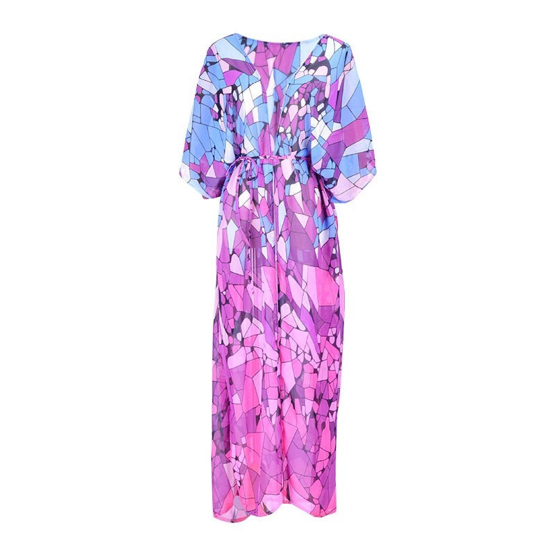 Beach Dress Kaftan Pareo Sarongs Sexy Cover-Up Chiffon Bikini Swimwear Tunic Swimsuit Bathing Suit Cover Ups Robe De Plage #Q647 210420
