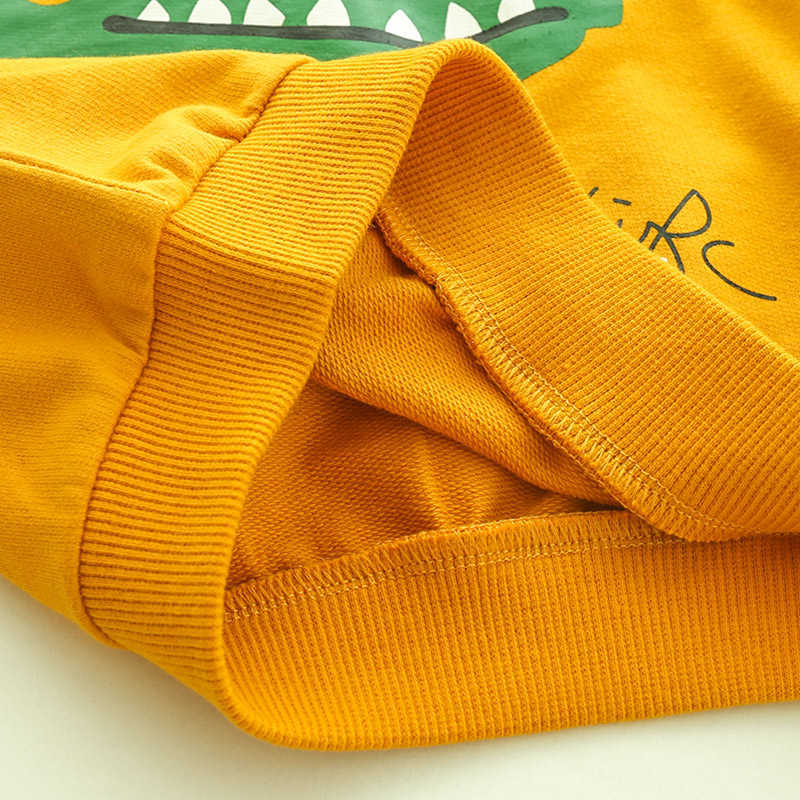 Spring Autumn Casual 2-10 Years Children Long Sleeve Animal Print Cartoon Dinosaur Pattern Kids Baby Boy Cotton Sweatshirt 210529