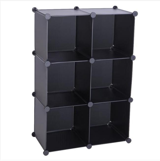 2022 Cube Storage 6-Cube Closet Organizer Shelves DIY Cabinet Black Boxes & Bins Organization