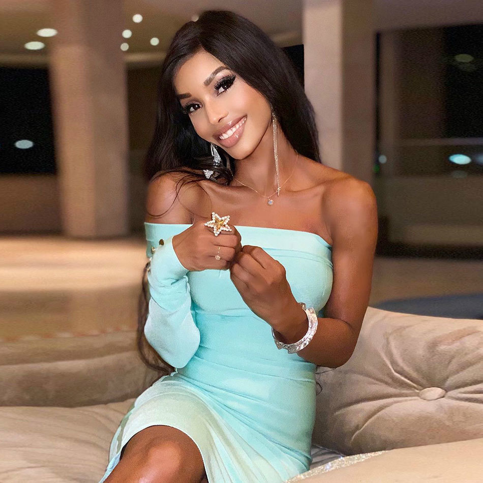 Free Women Sexy Strapless Bandage Dresses Off Shoulder Long Sleeve Bodycon Club Dress Party Vestidos 210524