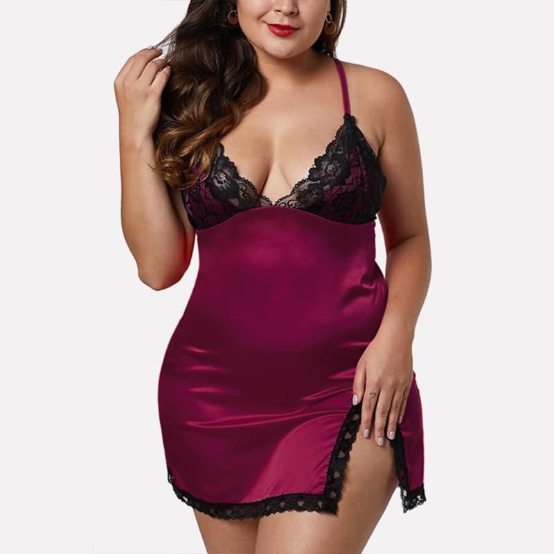 Plus Size Dresses Women's Night Short Dress Nightgown Satin Silk Lace Lingerie Pajamas Sleepwear Sexy Pijama Nightdress, Black
Plus Size Dresses Women's Night Short Dress Nightgown Satin Silk Lace Lingerie Pajamas Sleepwear Sexy Pijama Nightdress, Black