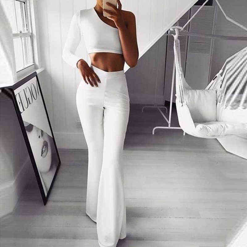 Autumn Elegant Solid Flare Women Pants Fashion Stretch Thin Wide Leg Trousers Spring Casual Slim High Waist Lady Long 211115