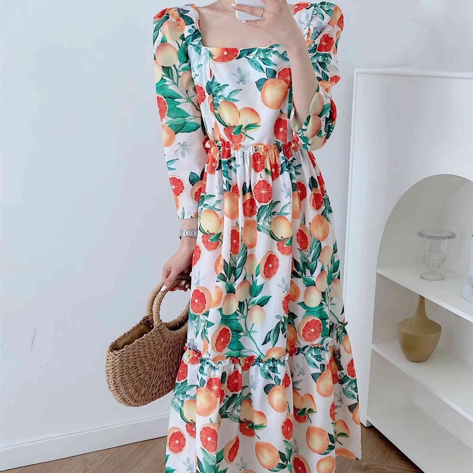 Elegant Floral Print Square Collar Long Sleeve Midi Dress Fashion Backless Arrival Elastic Empire Waist Holiday Party Tops 210521, As pic
Elegant Floral Print Square Collar Long Sleeve Midi Dress Fashion Backless Arrival Elastic Empire Waist Holiday Party Tops 210521, As pic
