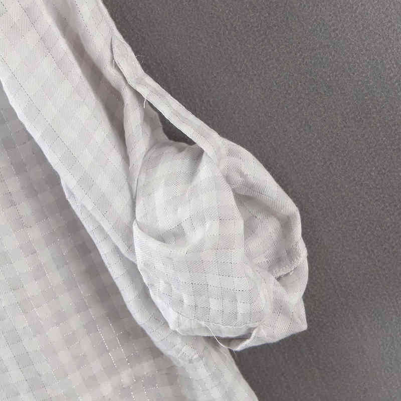 Casual Plaid Blouse Women Loose Long Sleeve Back Split Tunic Tops Turn Down Collar Ladies Office Shirt With Pockets 210515