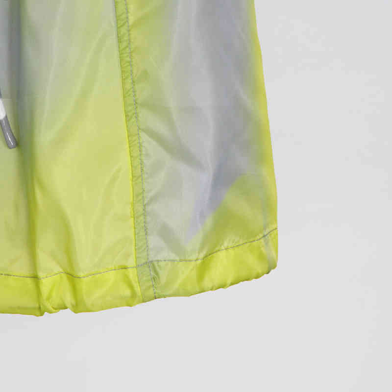 Loose Drawstring Print Coat For Women Hooded Long Sleeve Hit Color Casual Coats Female Fashion Clothing 210524