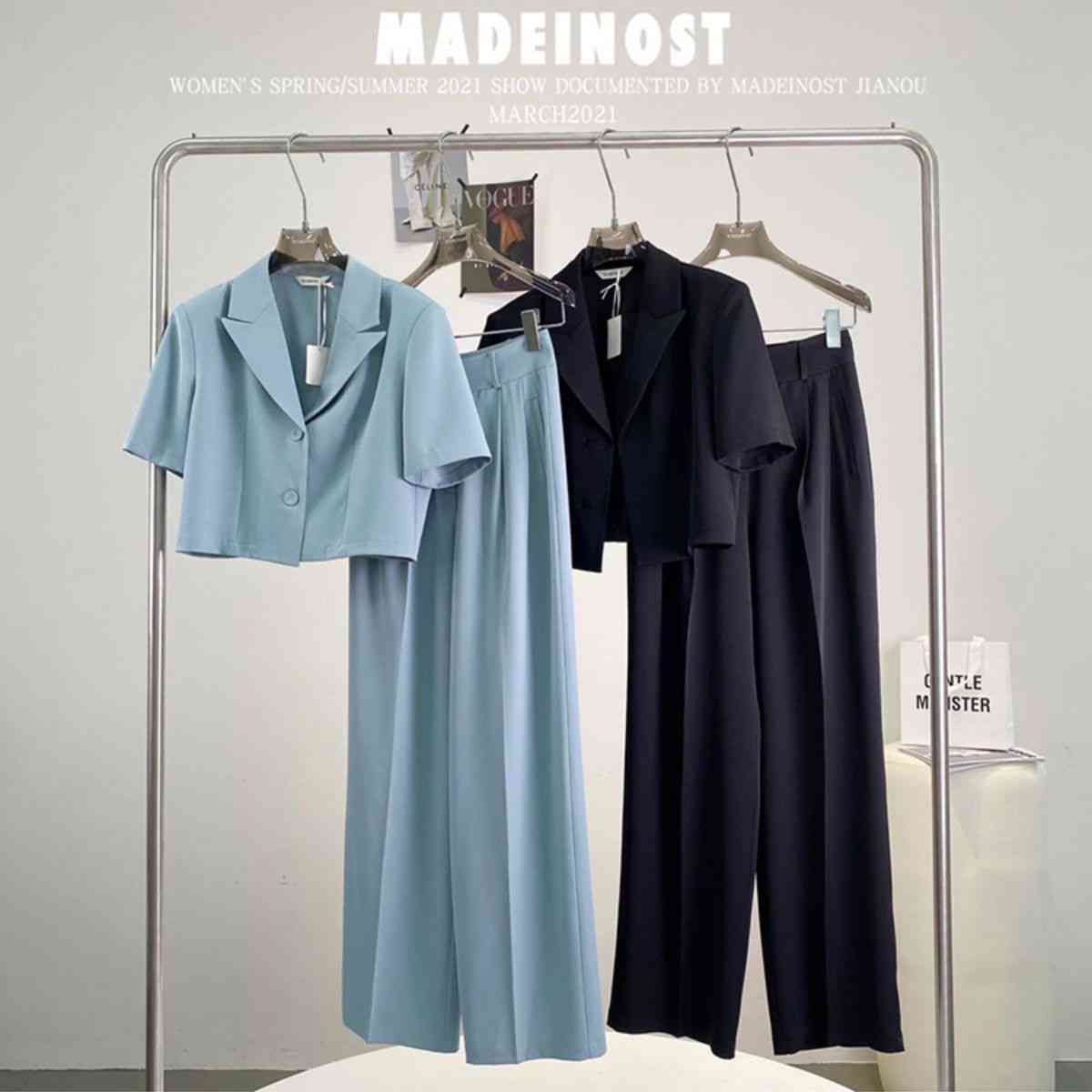 Spring Casual Two Pieces Vintage Office Lady Single Breasted Blazers Pant Street Short Pants Suits 210510