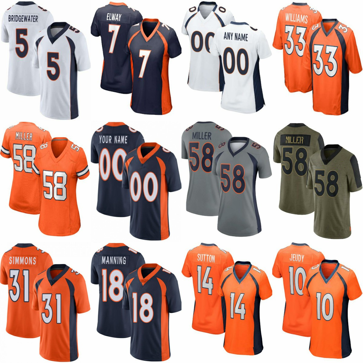 5 Teddy Bridgewater 58 Von Miller 31 Justin Simmons Custom Football Jerseys Jerry Jeudy dENveRdrew Lock bRoNcOsnoah Fant Elway Patrick Surtain II K.J. Hamler, Youth
5 Teddy Bridgewater 58 Von Miller 31 Justin Simmons Custom Football Jerseys Jerry Jeudy dENveRdrew Lock bRoNcOsnoah Fant Elway Patrick Surtain II K.J. Hamler, Youth