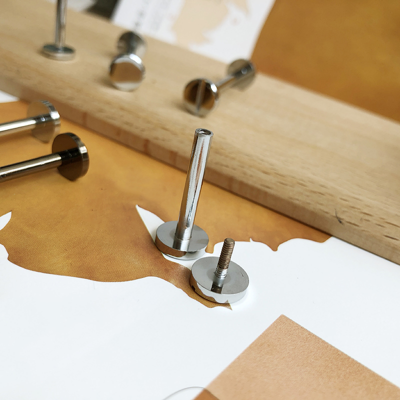 height 22mm nail fastener Chrome plated wallet bag screw brass belt Rivet diy handmade leather key case hardware part