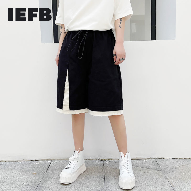 IEFB Summer Structural Black White Contrast Color Patchwork Elastic Waist Men's Shorts Drawstring Casual Knee Length Pants 210524, Black 9y7022
IEFB Summer Structural Black White Contrast Color Patchwork Elastic Waist Men's Shorts Drawstring Casual Knee Length Pants 210524, Black 9y7022