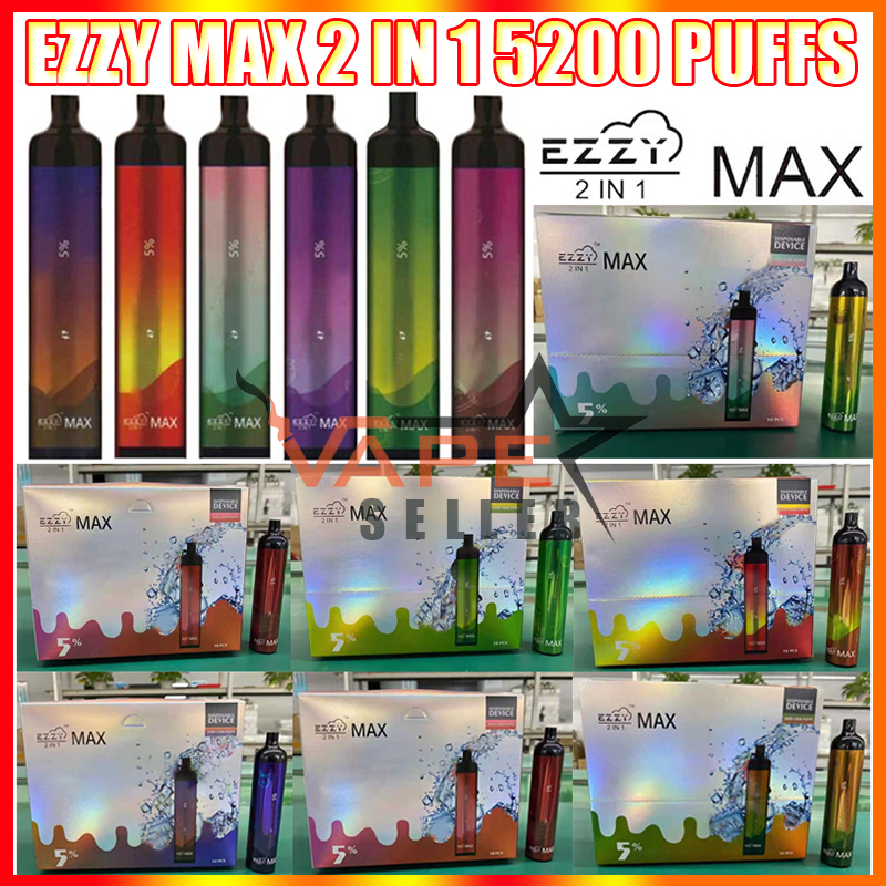 EZZY Max 2 IN 1 Disposable Vape E Cigarette Switch Device With Rechargeable 400mAh Battery 15ml Prefilled Pod Cartridge 5200 Puffs Vapes Pen Kit
EZZY Max 2 IN 1 Disposable Vape E Cigarette Switch Device With Rechargeable 400mAh Battery 15ml Prefilled Pod Cartridge 5200 Puffs Vapes Pen Kit
