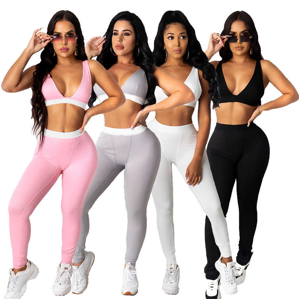 Women's Solid Color Sling Elastic Leisure Sports Suit Women Sleeveless Vest Sport Pants Tracksuit 2 Piece Set Plus Size For Ladies S-XXL, Gray
Women's Solid Color Sling Elastic Leisure Sports Suit Women Sleeveless Vest Sport Pants Tracksuit 2 Piece Set Plus Size For Ladies S-XXL, Gray