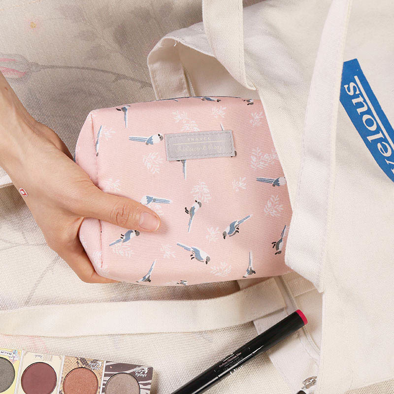 1PC Sweet Floral Pattern Cosmetic Bag Toiletry Kit Wash Bags Portable Travel Organizer Makeup Large Capacity Organizer Bag