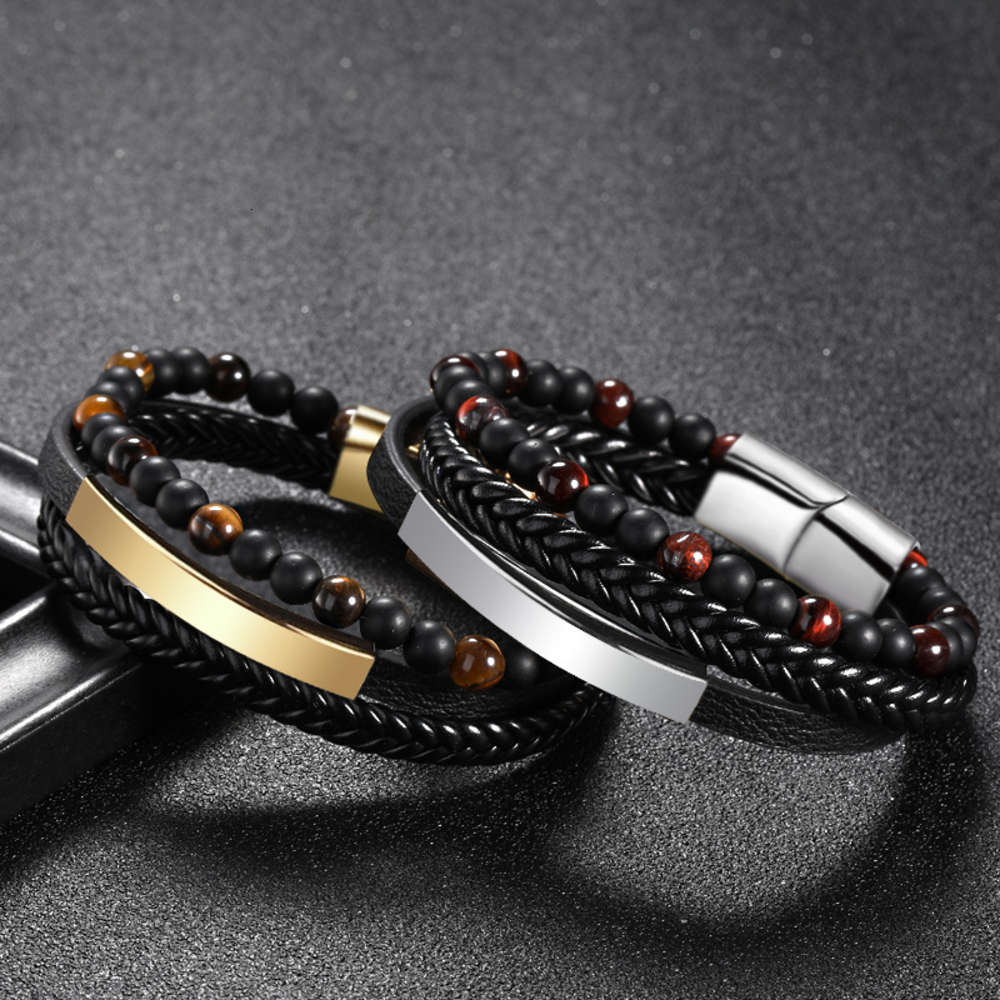 bracelet selling 6mm Tiger Eye Stone Bead Bracelet leather rope Braided multilayer men's Leather Black, Golden;silver
bracelet selling 6mm Tiger Eye Stone Bead Bracelet leather rope Braided multilayer men's Leather Black, Golden;silver