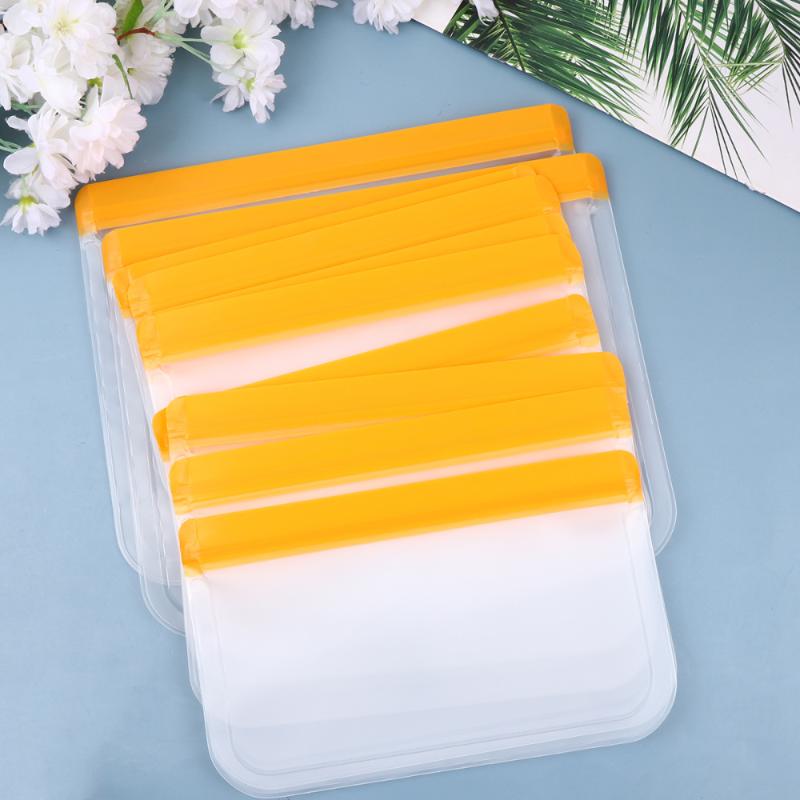 12pcs PEVA Flat Sealed Bag Freshness Protection Package Self Sealing Storage For Fruit Vegetable Orange (5pcs Size 2, 5 Colanders & Str Stra