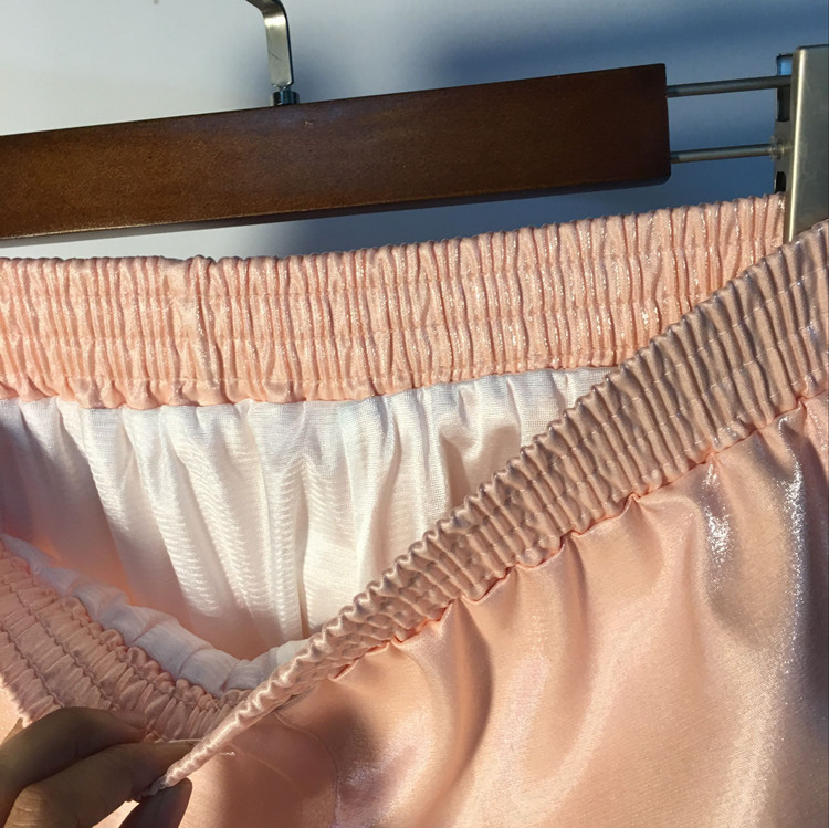 Spring Elastic High Waist Shorts Women Casual Streetwear Bright Silk Mini Hot Shorts Poket Sexy Mujer Wide Leg Shorts Summer 210408