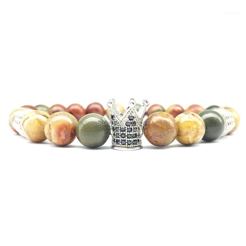 Beaded, Strands CZ0025 2022 Design Crown Charm Bracelet Natural Picasso J-asper Energy Zircon Bead Balance Wholesale, Black
Beaded, Strands CZ0025 2022 Design Crown Charm Bracelet Natural Picasso J-asper Energy Zircon Bead Balance Wholesale, Black