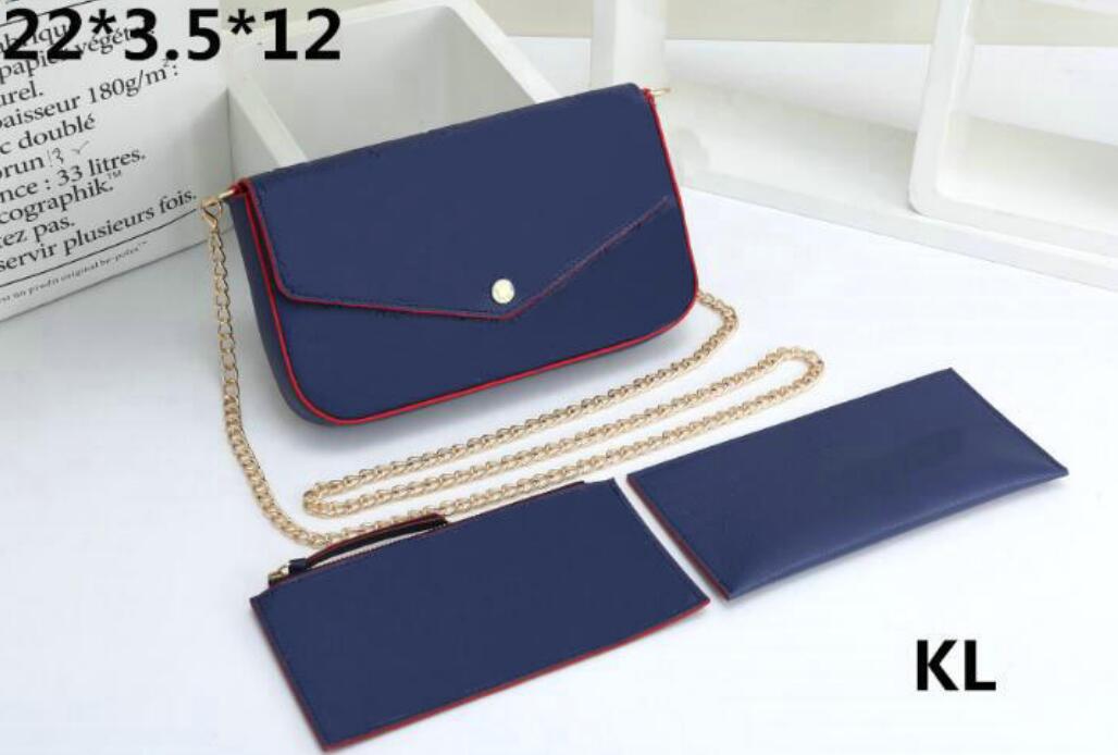 Fashion 3pcs/set POCHETTE FELICIE chain bag M64064 bags women shoulder handbags embossed flower crossbody handbag purse card holder wallet M45621, Black
Fashion 3pcs/set POCHETTE FELICIE chain bag M64064 bags women shoulder handbags embossed flower crossbody handbag purse card holder wallet M45621, Black