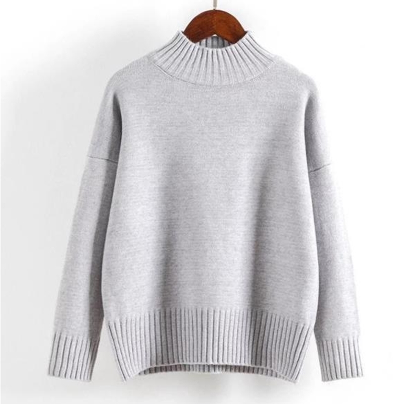 Women's Cashmere Turtleneck Sweater Winter Pullover Jumper Casual Knitted Long Sleeve White