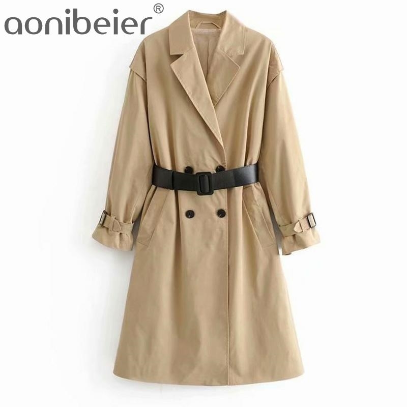 Solid Trench Coats Double Breasted Long Jacket Drop Shoulder Sleeve Spring Autumn Women Outerwear with Belt 210604, Light brown
Solid Trench Coats Double Breasted Long Jacket Drop Shoulder Sleeve Spring Autumn Women Outerwear with Belt 210604, Light brown