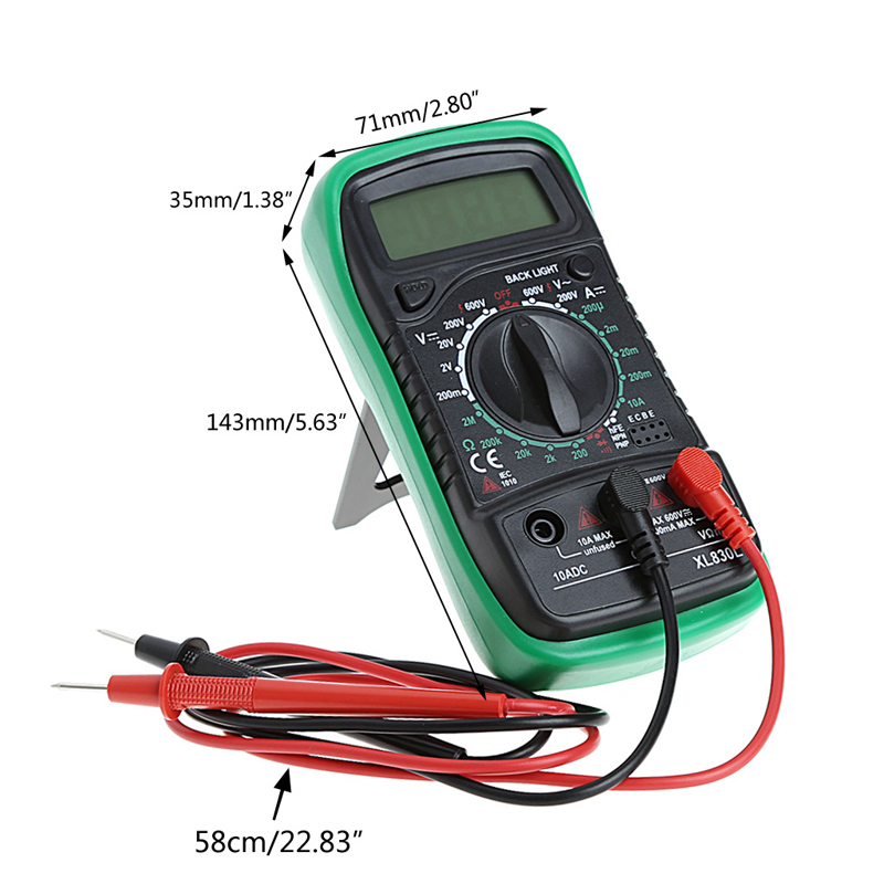 Ootdty High Quality Handheld Telt With Temperature Management Lcd Digital Multimeter Tester XL830L Without Battery